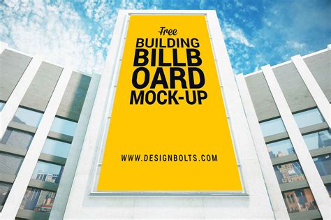 Free Vertical Advertising Building Billboard Mockup (PSD)