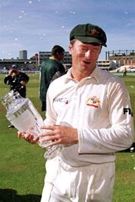 Steve Waugh with the Ashes Trophy, England v Australia, 5th Test, 2001 ...