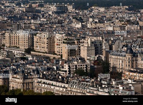 Eiffel Tower, Paris, France. View of Apartment buildings from the ...