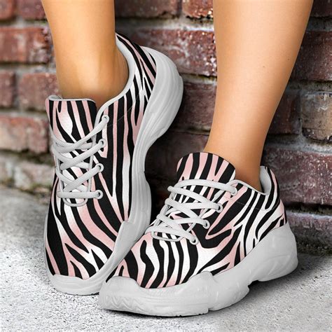 Zebra Print Chunky Women's Sneakers Zebra Pattern | Etsy