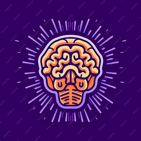 Premium AI Image | a purple background with a yellow brain that says brain on it.