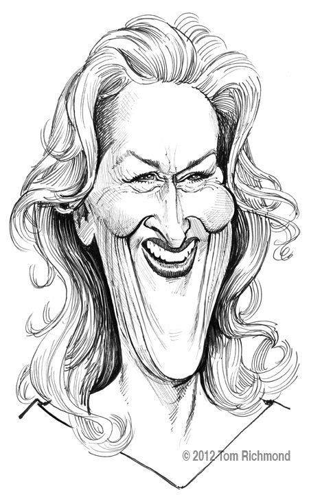 Tom Richmond's Daily Coronacature: Meryl Streep! Funny Caricatures, Celebrity Caricatures ...