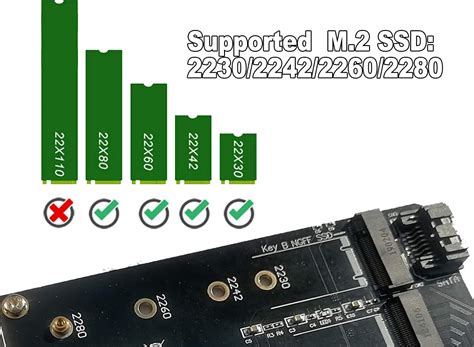 Dual M.2 PCIE Adapter for SATA or PCIE NVMe SSD, M.2 SSD NVME (m Key) and SATA (b Key) 2280 2260 ...
