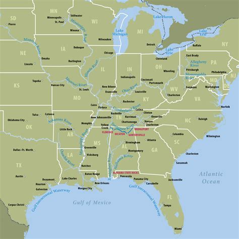 Detailed Alabama River Map