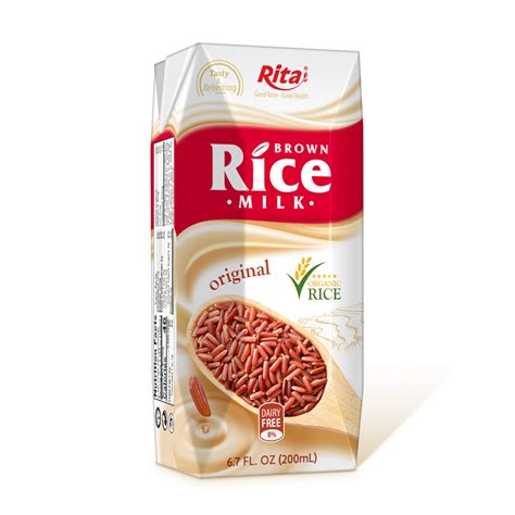 Milk Series : Brown Rice Milk 200 ml Box Packing Rita Brand