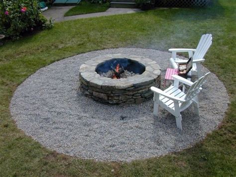 Fire pit with gravel border Metal Fire Pit, Stone Fire Pit, Fire Pit ...