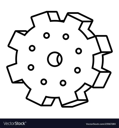 Gear cog symbol black and white Royalty Free Vector Image