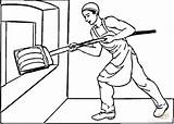 Putting Bread In Oven Coloring Page Free Printable  sketch template