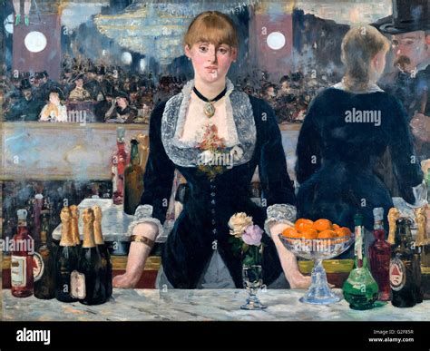 Manet, Folies Bergeres. A Bar at the Folies-Bergère by Edouard Manet, Oil on Canvas, 1882 Stock ...