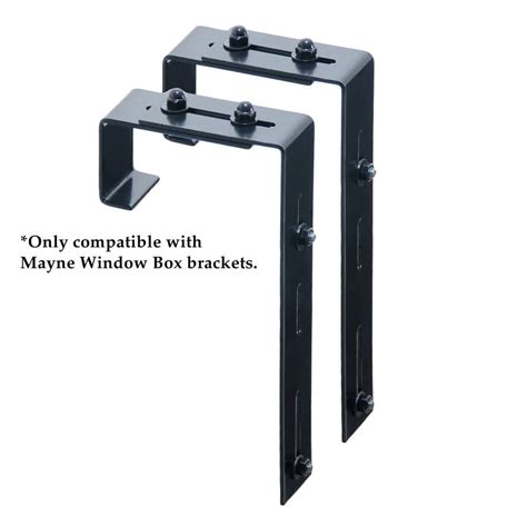 Mayne Window Box Deck Rail Steel Brackets (2-Pack)-3832 - The Home Depot