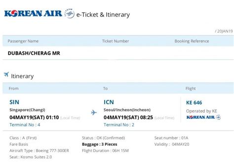 Korean Air Boeing 777-300ER First Class Review [SIN to ICN]