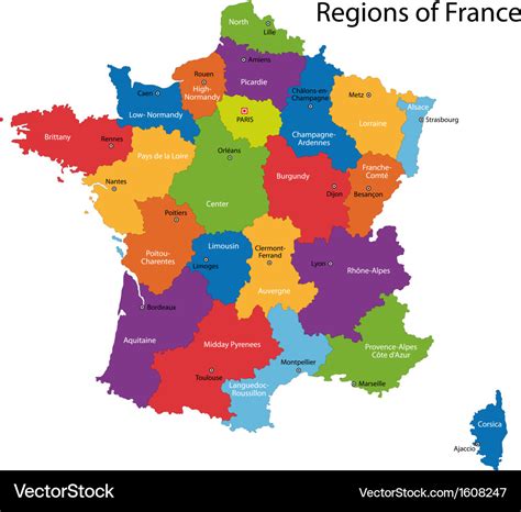 France map Royalty Free Vector Image - VectorStock