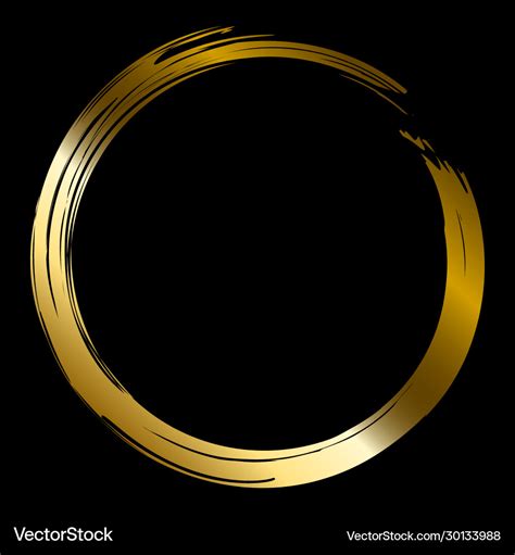 Gold brush circle Royalty Free Vector Image - VectorStock