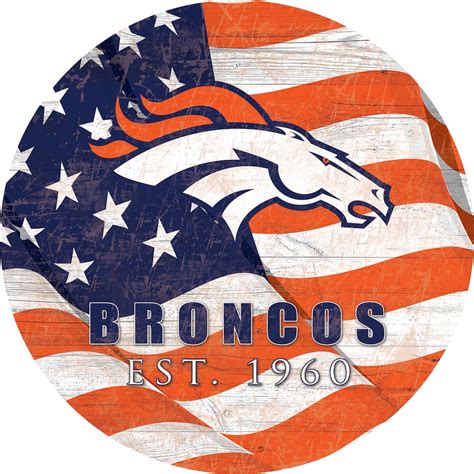 Denver Broncos 12" Team Color Flag Sign