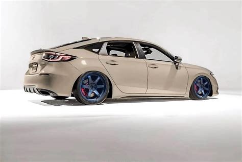 Lowered / Slammed 2022 Civic Hatchback previewed on aftermarket suspension and wheels | CivicXI ...