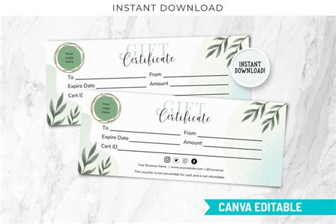 Gift Certificate Templates Printable, Canva Certificate