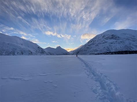 Early Morning & Deep Snow - Portage Lake, Alaska, USA 2.1.2020 : r/hiking