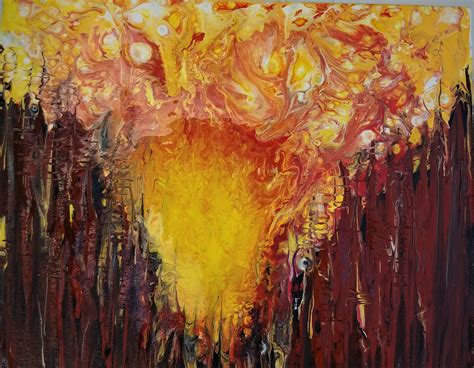 Abstract acrylic painting of forest fire | Abstract painting acrylic, Night art, Abstract acrylic