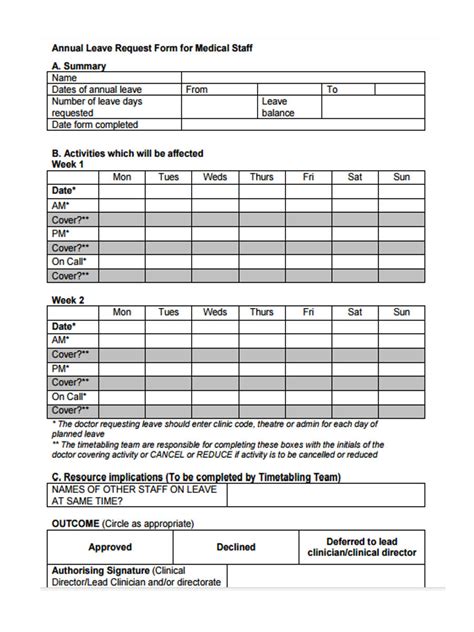 Annual Leave Request Form Template | DocTemplates