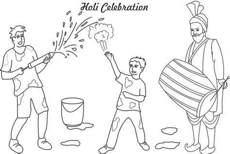 Holi Coloring Pages - Coloring Home