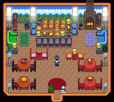 I put the Mayor Lewis statue to good use at my farm's bar and grill : StardewValley | Stardew ...