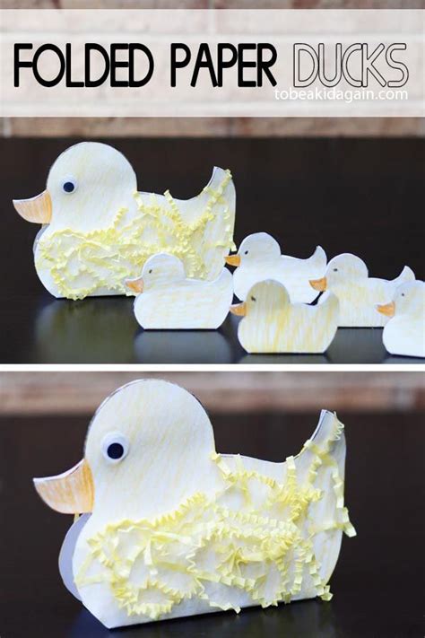 Paddling of Ducks! Folded Paper Duck and Ducklings Craft - To be a Kid ...