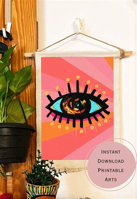 Printable Poster Retro Evil Eye Poster Room Makeover - Etsy