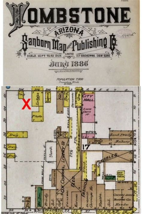 map showing where the fight at the ok corral 1886 | Tombstone arizona ...