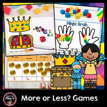 More or Less Games by Tales From Miss D | Teachers Pay Teachers