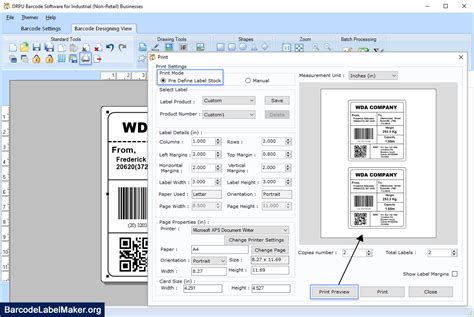 Industrial label maker software manufacturing barcode creator warehouse ribbons generator