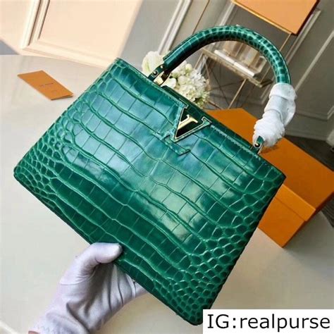 Louis Vuitton Crocodile Calfskin Capucines BB Bag Green 2018 (XLJ-8120809 ) | Louis vuitton ...