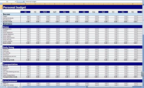 Monthly Expenses Spreadsheet Template Excel | Excel budget, Excel ...