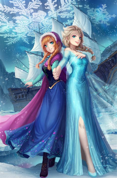 Elsa Anna by Kyuriin on DeviantArt