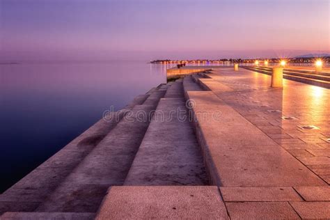 Sea Organ Morske Orgulje in Zadar at Sunrise, Architectural Landmark ...