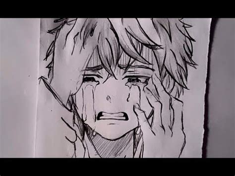 Anime Crying Drawing