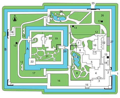 Nijo Castle map | Nijo castle, Castle plans, Castle