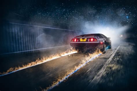 DeLorean, Back to the Future, Fire, Time travel Wallpapers HD / Desktop ...