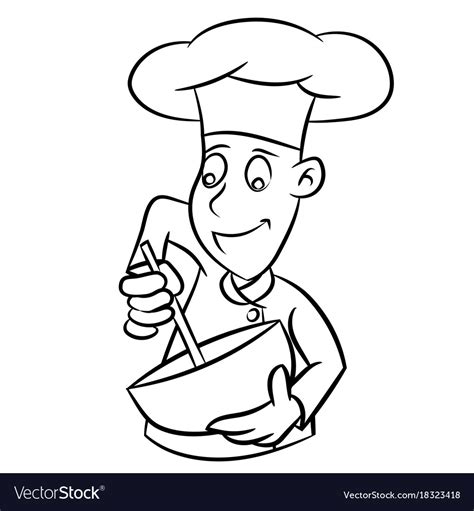 Picture Of Cartoon Chef Outline / Sushi chef butcher fishmonger cartoon stock photography ...