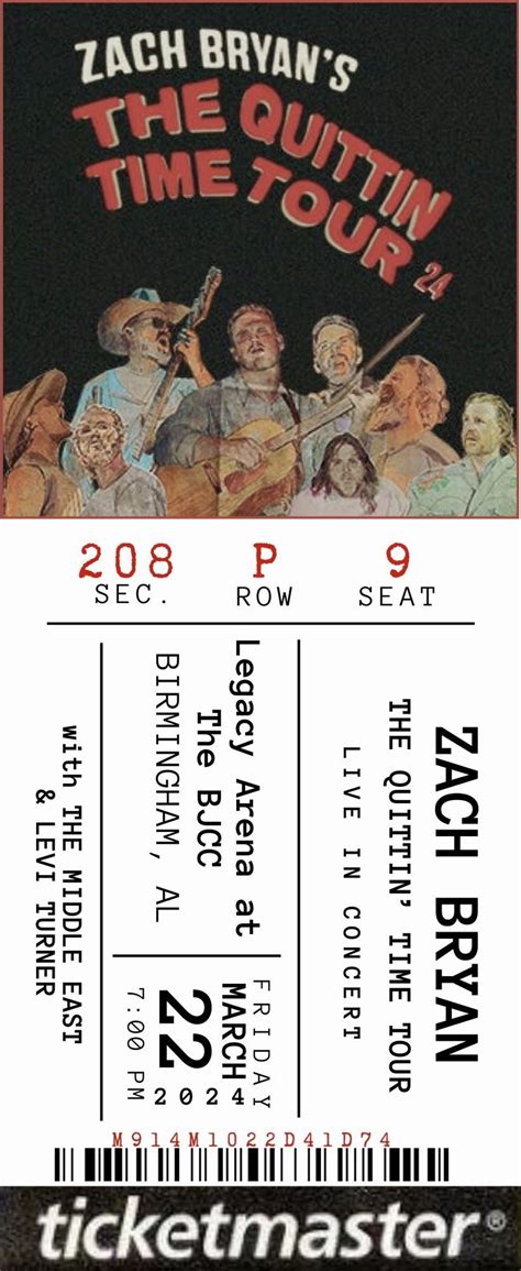 Zach Bryan: the Quittin' Time Tour Ticket Stub - Etsy