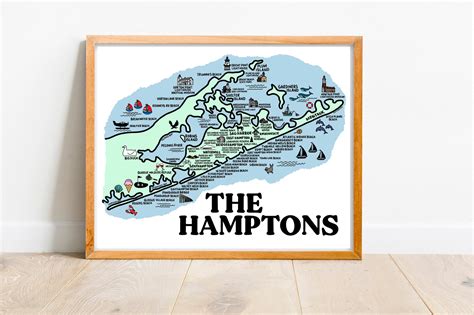 The Hamptons Map Print – Whereabouts Shop