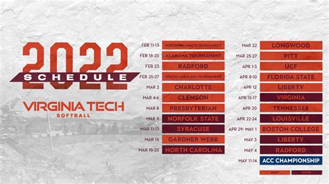 Virginia Tech Softball Releases Ambitious 2022 Schedule