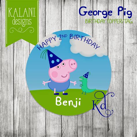 George Pig cumpleaños Cupcake fiesta de cumpleaños/Tag imprimible ...