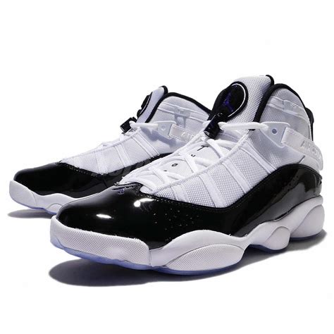 Nike Jordan 6 Rings Patent Leather Concord White Men Basketball Shoes ...