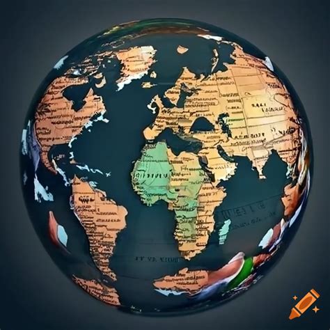 El mapa mundial , con sus países y continentes on Craiyon