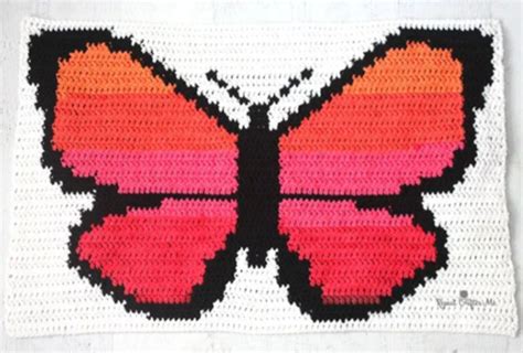 Beautiful Butterfly Crochet Throw Blanket | AllFreeCrochetAfghanPatterns.com