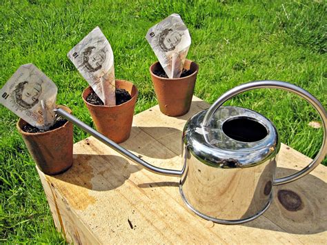 Growing your money - pounds | Three plant pots with £10 note… | Flickr