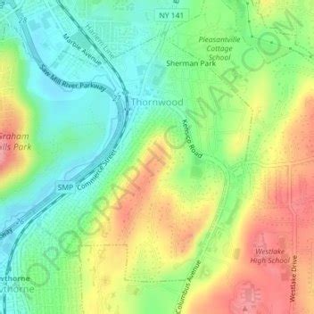 Thornwood topographic map, elevation, terrain