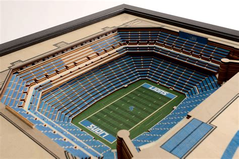 Detroit Lions Ford Field 3D Wood Stadium Replica — 3D WOOD MAPS - BELLA ...