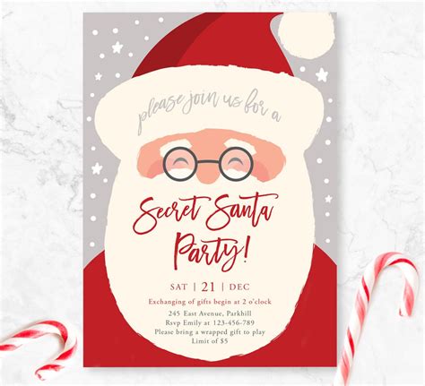 Secret Santa Christmas Party Invite Christmas Party - Etsy UK