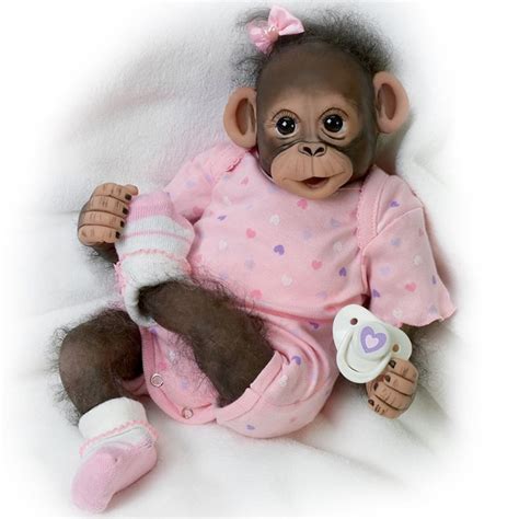 Amazon.com: Cindy Sales' Baby Zoey Monkey Doll With One-Piece Outfit And Pacifier - By The ...